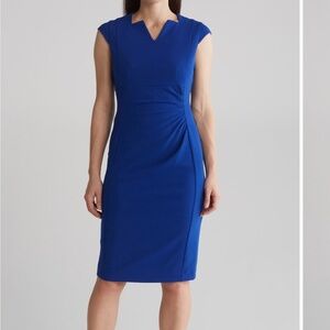 Tahari ASL Notched Neck Sheath Dress